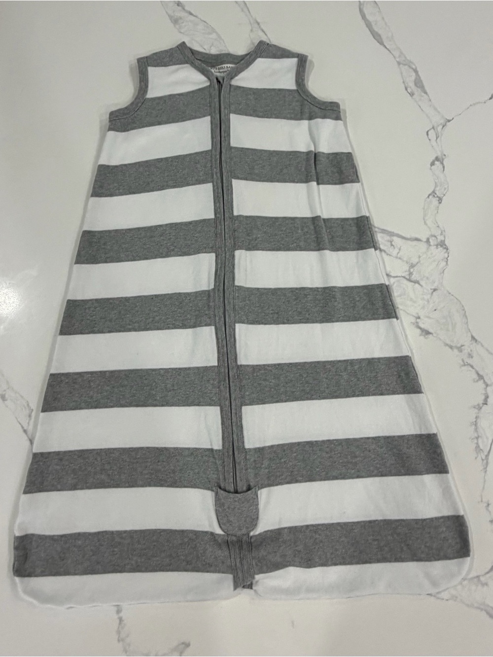 Burt's Bees Baby Organic Cotton "Beekeeper" Sleep Sack Gray Stripe 12-18 Months